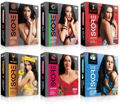 

Skore Dotted ( Cherry, Chocolate, Cool, Not out, Pinacolada, Shade ) Condom(Set of 6, 18S)