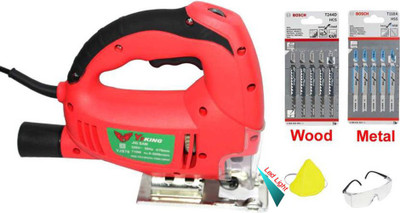 

ISC Yiking Powerful Jigsaw Machine with 5+5 Pcs Bosch Blades For Wood/Metal cutting + Nose Mask + Eye Safety Goggle Combo Wood Cutter Wood Cutter