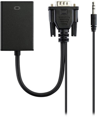 

Axcess VGA Male + 3.5mm AUX Male To HDMI Female Output 1080P HD Audio TV AV HDTV Video Cable VGA Cable(Black)