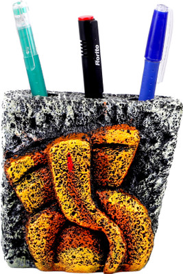 

mantra art gallery 3 Compartments polyresin pen stand(gray, Yellow)