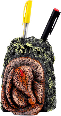

mantra art gallery 2 Compartments polyresin pen stand(Green, Orange)