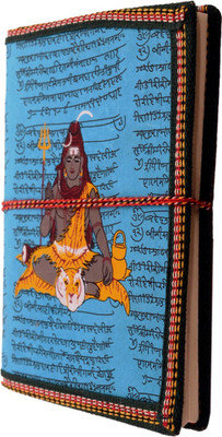 Purpledip Handmade Paper Journal with Thread Closure : Lord Siva (Shiva Mahadev) Book-size Diary Unruled 48 Pages(Multicolor)