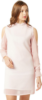 Miss Chase Women Shift Pink Mini/Short Dress