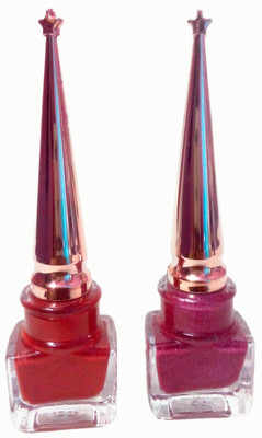 

MAYSI Red or Pink Combo Glitter Women Shiny Long Lasting Liquid Brush Eye Liner Waterproof Makeup Eyeliner 10 ml(Red,pink)