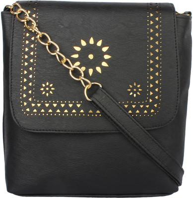 

SAHAL FASHION Women Casual Black PU Sling Bag