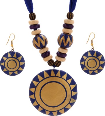 Tandra's Terracotta Terracotta Blue, Gold Jewellery Set(Pack of 1)