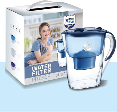 Watamate 2.6 L Water Puro Water Filter Jug Pitcher(Plastic)