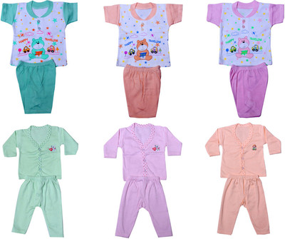 Indistar Baby Boys & Baby Girls Casual Pant T-shirt(Multicolor)