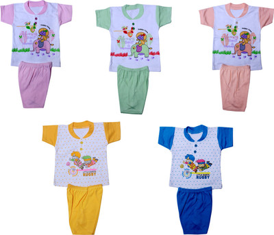 IndiWeaves Baby Boys & Baby Girls Casual Top Pant(Multicolor)