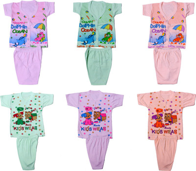 Indistar Baby Boys & Baby Girls Casual Top Pant(Multicolor)