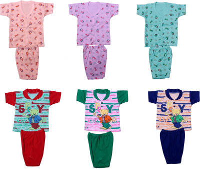 IndiWeaves Baby Boys & Baby Girls Casual Top Pant(Multicolor)