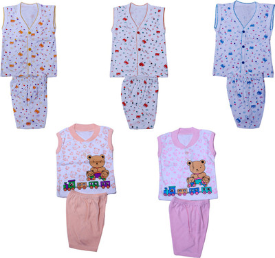 Indistar Baby Boys & Baby Girls Casual Top Pant(Multicolor)