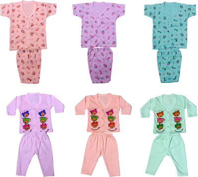 IndiWeaves Baby Boys & Baby Girls Casual Top Pant(Multicolor)