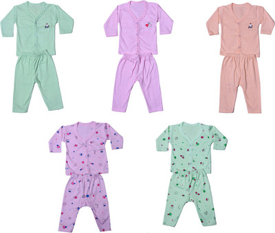 Indistar Baby Boys & Baby Girls Casual Top Pant(Multicolor)