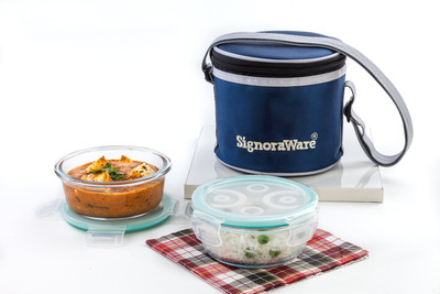 

Signoraware Executive 2 Containers Lunch Box(800 ml), Transparent
