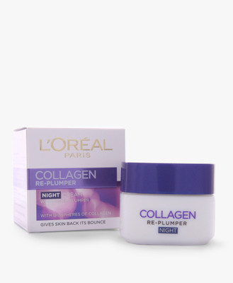 

L'Oreal Collagen Re-Plumper Night Cream Wrinkle Re-Plumper With Blospheres Of Collagen(50 ml)