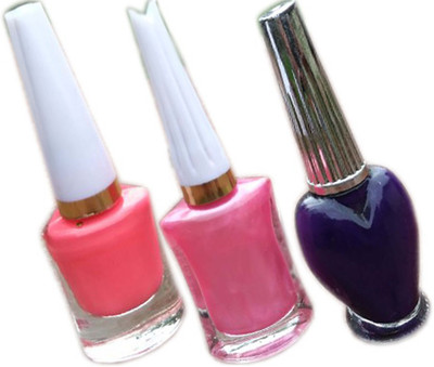 

apna net bazaar nail polish combo of 3 blue,pink and peach(Pack of 3)