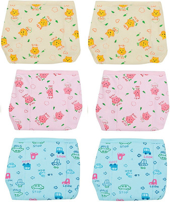 

The Premium Quality Padded Baby Nappies Assorted Colored - Pack of 6, Multicolor