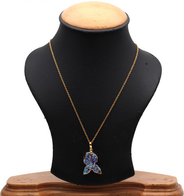 The Sparkle Story Titanium Druzy Partywear Pendant With 18