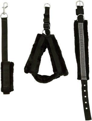 Skora premiium quality dog Harness+Collar+Leash set for medium breed dog Dog Harness & Leash(Medium, Black)