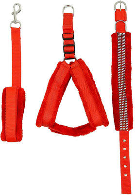 

Skora Dog Harness & Leash(Medium, Red)