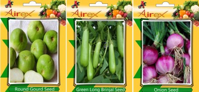 Airex Round Gourd, Green Long Brinjal and Onion Vegetables Seed + Humic Acid Fertilizer (For Growth of All Plant and Better Responce) 15 gm Humic 

Acid +Pack Of 30 Seed Round Gourd + 30 Green Long Brinjal + 30 Onion Seed Seed(30 per packet)