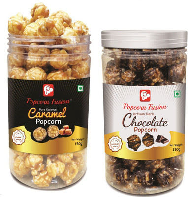 

Popcorn Fusion Chocolate & Caramel Popcorn Caramel, Chocolate Popcorn(300 g, Pack of 2)