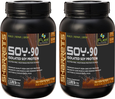 

Sharrets Nutritions Non GMO Isolated Protein -Soy90 ( 2x2.202lb) Plant-Based Protein(2000 g, Chocolate)