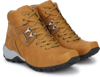 Shoe Island Popular Designer Leatherette Tan Brown High Ankle Length Casual Boots For Men Boots For Men(Brown) Flipkart