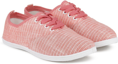 

People Canvas shoes For Women(Red, White, Red stripe