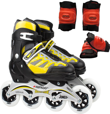 

Hipkoo PUSH JONEX INLINE SKATE 178 WITH SKATE BAG AND PROTECTIVE SET 2, WHEEL SIZE 100 MM, LARGE In-line Skates - Size 6.5-9 UK(Multicolor)