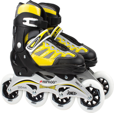 Hipkoo JONEX FAST INLINE SKATE WHEEL SIZE 100 MM, LARGE In-line Skates - Size 6.5-9 UK(Yellow)