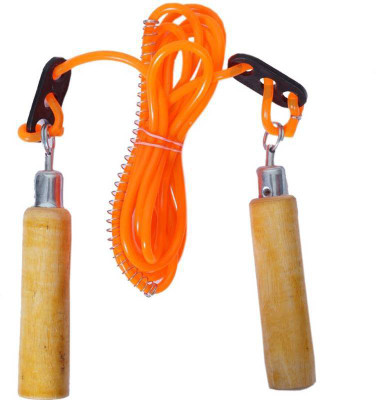 Monika Sports wooden skipping rope for exercise in home gym Freestyle Skipping Rope(Orange, Length: 274 cm)