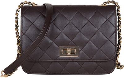 

ADISA Women Evening/Party Brown PU Sling Bag