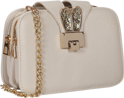 

Bagkok Women Evening/Party White PU Sling Bag