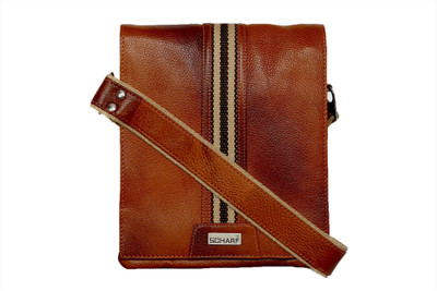 

SCHARF Men & Women Casual Tan Genuine Leather Sling Bag