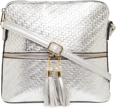 

Satchel Bags Women Casual Silver PU Sling Bag