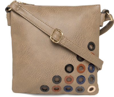 

Satchel Bags Women Casual Khaki PU Sling Bag