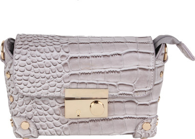 Ravi Collections Women Evening/Party Grey PU Sling Bag