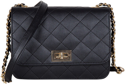 

ADISA Women Evening/Party Black PU Sling Bag