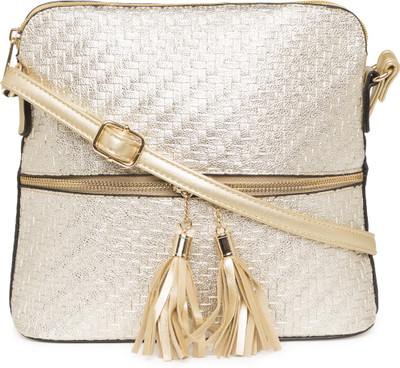 

Satchel Bags Women Casual Gold PU Sling Bag