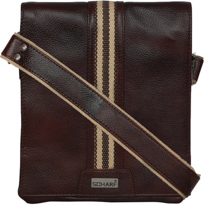 

SCHARF Men & Women Casual Brown Genuine Leather Sling Bag
