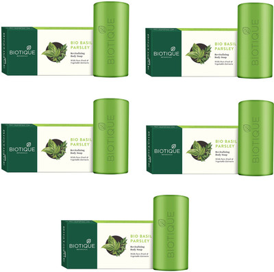 

BIOTIQUE BIO BASIL & PARSLEY REVITALIZING BODY SOAP WITH PURE FRUIT AND VEGETABLE EXTRACTS 150GM(750 g, Pack of 5)