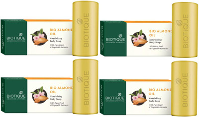 

BIOTIQUE BIO ALMOND NOURISHING BODY SOAP WITH PURE FRUIT & VEGETABLE EXTRACTS 150gm(600 g, Pack of 4)
