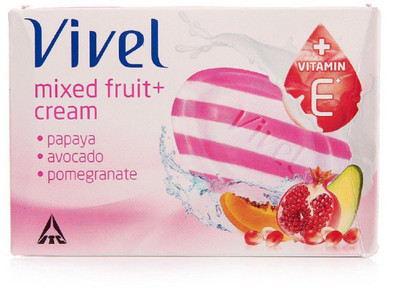 

Vivel Mixed Fruit + Cream Soap + Vitamin E Soap(500 g, Pack of 5)