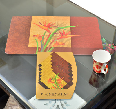 KUBER INDUSTRIES Rectangular Pack of 6 Table Placemat(Brown, Plastic)