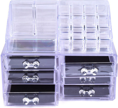 

ShopAIS Cosmetic Organizer Cum jewellery Box With 6 Drawers For jewellery Cosmetics Makeup Vanity Box(White)