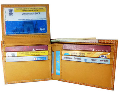 

SL COLLECTIONS Men Multicolor Genuine Leather Wallet(8 Card Slots), Yellow