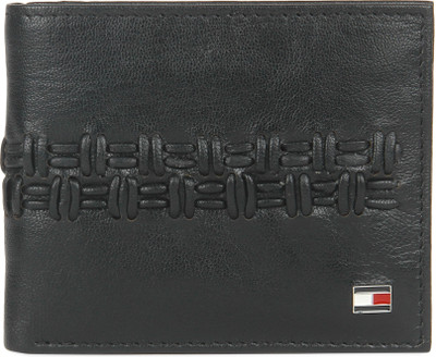 

Tommy Hilfiger Men Black Genuine Leather Wallet(3 Card Slots), Blk+blk