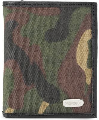 

Provogue Men Multicolor Genuine Leather, Canvas Wallet(6 Card Slots), Green;black